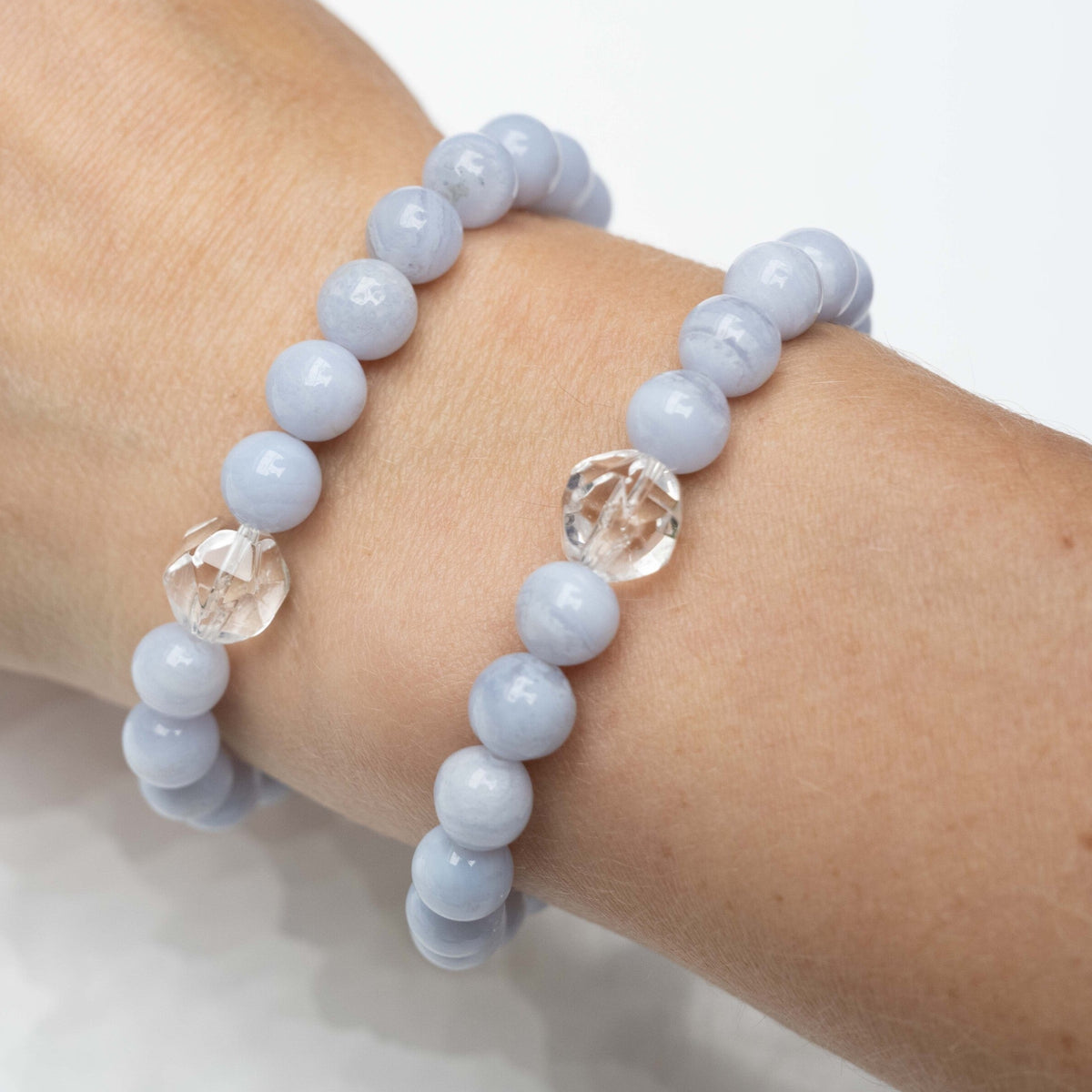 Sodalite, Clear Quartz, & Blue Lace Agate 'Clear Skies' Bracelet | Blue lace  agate, Blue lace agate bracelet, Lace agate